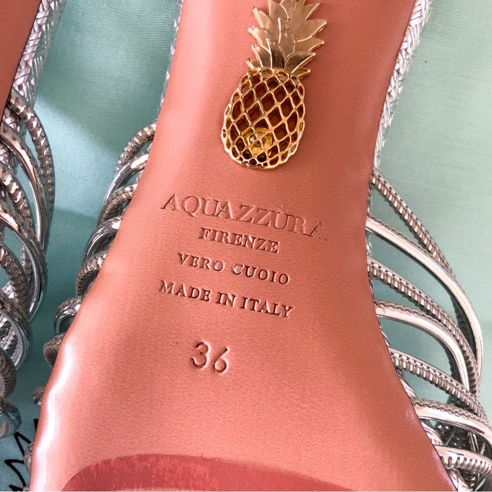 Aquazzura Silver Sandals - Picture 7 of 12